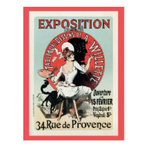 Anuncio francés de la exposición del nouveau del a postal