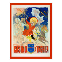 Anuncio francés del casino de Chéret del époque de Tarjeta Postal