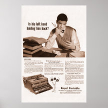 Anuncio portátil real de la máquina de escribir de posters