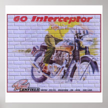 Anuncio retro de la motocicleta impresiones
