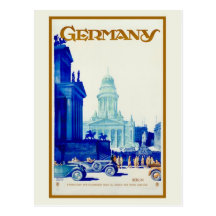 Anuncio retro del viaje de Berlín Alemania del vin Postales