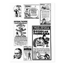 Anuncios de la película muda de Douglas Fairbanks Tarjeta Postal