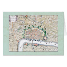 Anwerp, Antwerpen, mapa de la antigüedad de Anvers Tarjetón