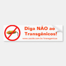Aos Transgênicos de Diga NÃO Etiqueta De Parachoque