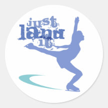 ¡Apenas aterrícelo! Pegatina del patinaje de hielo