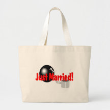 Apenas casado (bola y cadena) bolsa lienzo