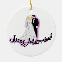 Apenas casado casando pares ornamentos de navidad