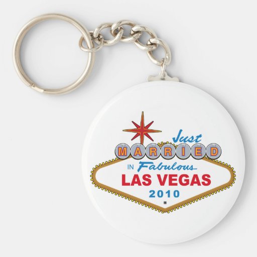 Apenas casado en Las Vegas fabuloso 2010 Llaveros Personalizados