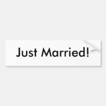 ¡Apenas casado! Etiqueta De Parachoque