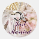 Apenas casado - pegatinas del anillo de bodas