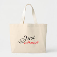 Apenas casado (rojo) bolsas lienzo