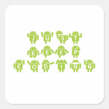 Apenas guarde el cifrar (el insecto Droid pone let Calcomanía Cuadradas Personalizadas