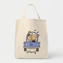 Apenas novia y camisetas y regalos casados del nov bolsas de mano