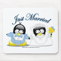 Apenas pingüinos casados alfombrilla de ratones