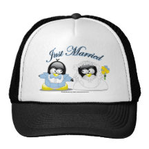 Apenas pingüinos casados gorros  