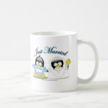 Apenas pingüinos casados tazas