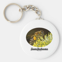 Apicultor del equipo (abeja en la flor amarilla) llaveros