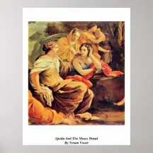 Apolo y el detalle de las musas de Simon Vouet Poster