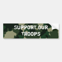 Apoye a nuestras tropas etiqueta de parachoque