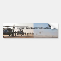 APOYE a nuestras tropas Pegatina De Parachoque