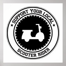 Apoye a su jinete local de la vespa posters