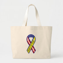Apoye nuestra cinta de las tropas bolsa lienzo