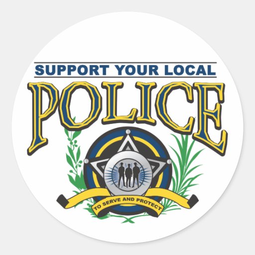 Apoye su policía local etiqueta
