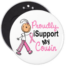 Apoyo mis camisetas del cáncer de pecho del primo  pin