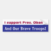 Apoyo Pres. Bumpersticker de Obama Etiqueta De Parachoque