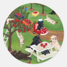 Apple cultiva Labradors Etiqueta Redonda