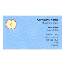 Apple rojo medio. Fondo azul del modelo del remoli Plantilla De Tarjeta Personal