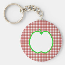 Apple verde con el modelo rojo y blanco del contro llavero personalizado