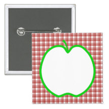 Apple verde con el modelo rojo y blanco del contro pin