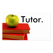 Apple y profesor particular verdes de los libros plantillas de tarjetas de visita