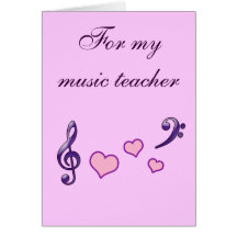 Aprecio del corazón del profesor de música felicitaciones