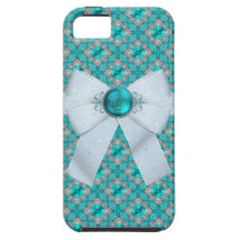 Aquamarine falso Birthstone de los pescados de Pis iPhone 5 Carcasas