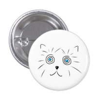 Aquí insignia del botón del gato del zen pins