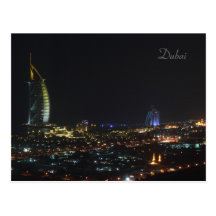 Árabe en la noche, Dubai - postal del Al de Burj