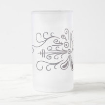 Arabesque del Doodle - negro dibujado en los ornam Tazas De Café