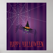 Araña de Halloween con el poster del Web