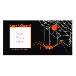 Arañas anaranjadas de Halloween Tarjeta Fotográfica