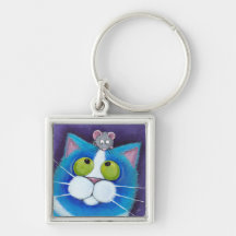 Arándano y arte Mousey pequenito del gato del | Llaveros Personalizados