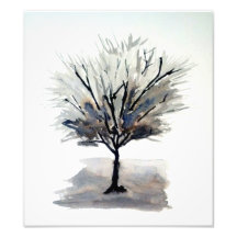 Árbol a solas en monocromo arte fotográfico
