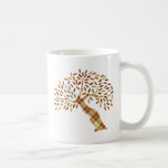 Árbol abstracto retro adaptable de la tela escoces taza de café