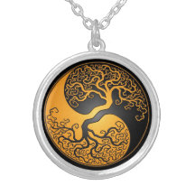 Árbol amarillo y negro de Yin Yang Joyerias