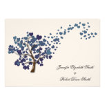 Árbol azul del corazón en el boda de marfil comunicados personales 
