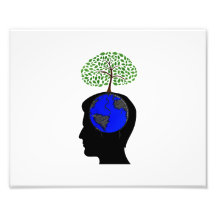 árbol azul growing.png del cerebro del globo del l fotografia