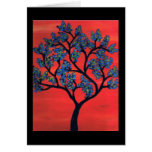 Árbol azul tarjetón