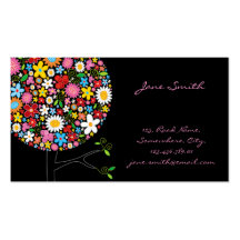árbol Businesscard del estallido de las flores de  Plantilla De Tarjeta De Negocio