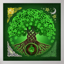 Árbol céltico del círculo de la impresión del post